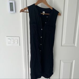 Gap Button Down Black Dress with Belt